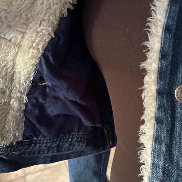 Vintage Aeropostale Sherpa lined Jean jacket womens size XL y2k stranger things - Picture 5 of 10